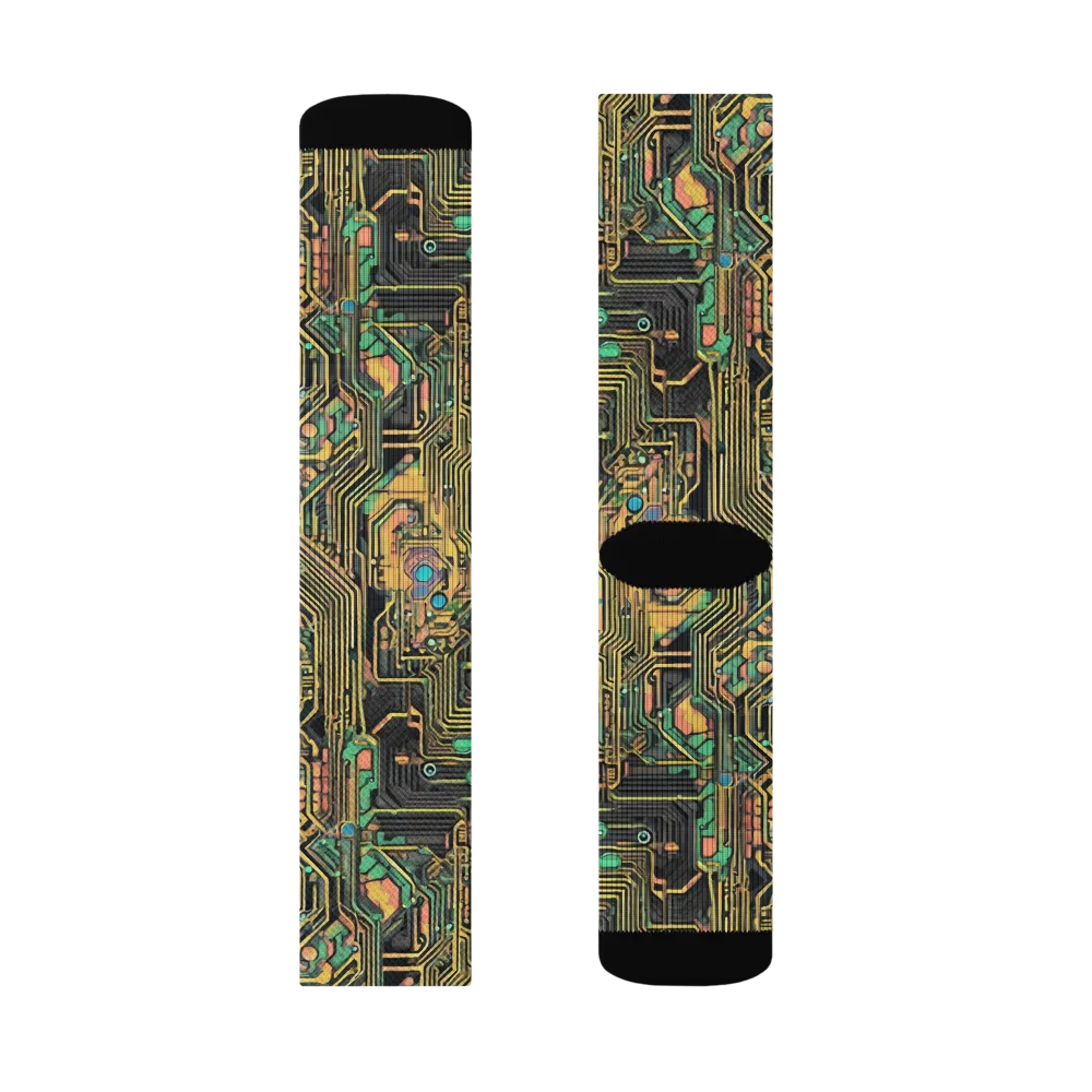 Copper Synapse on Socks — Left Sock