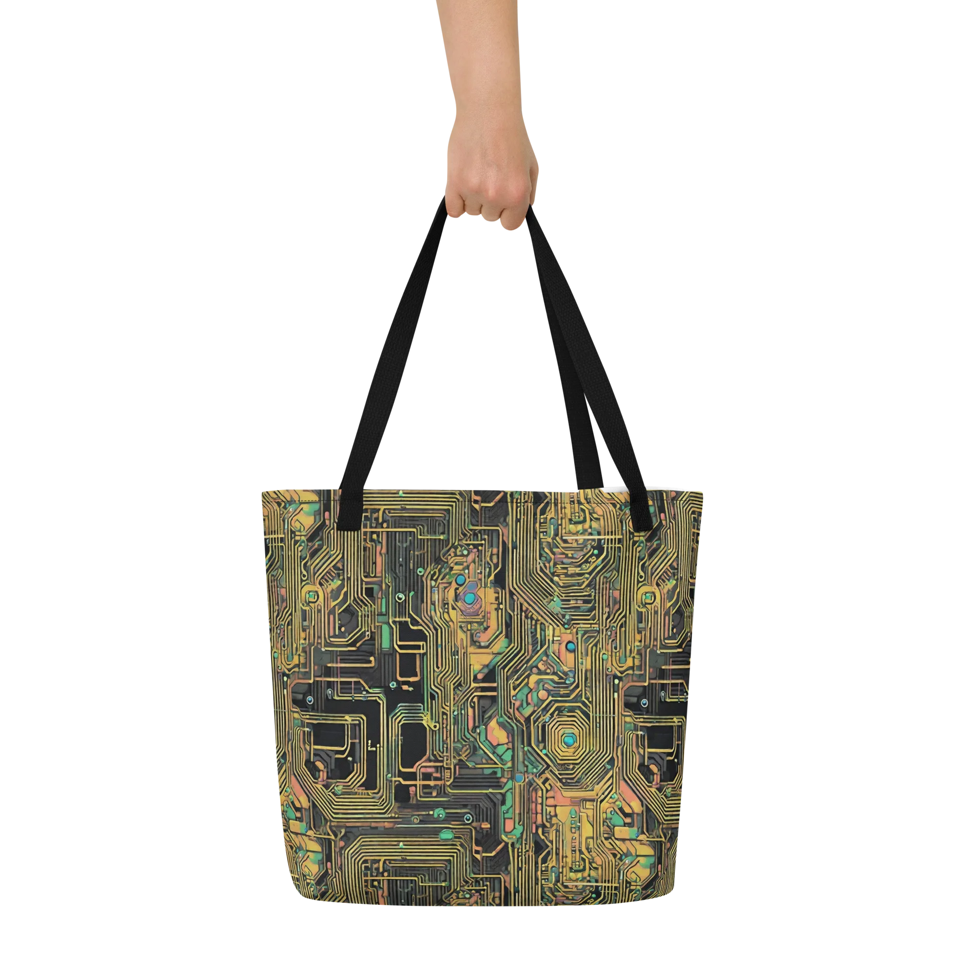 Copper Synapse on Large Tote Bag W/ Pocket — Front