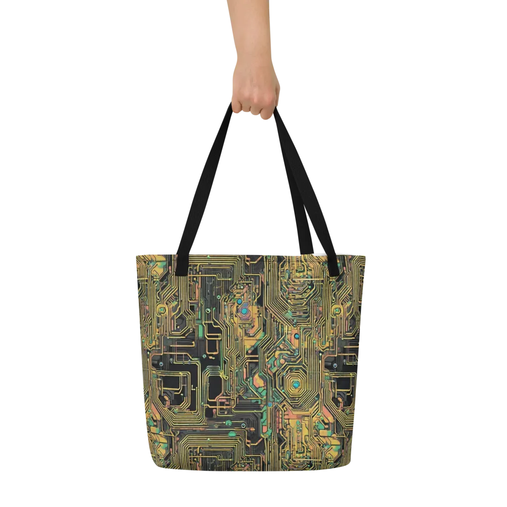 Copper Synapse on Large Tote Bag W/ Pocket — Front