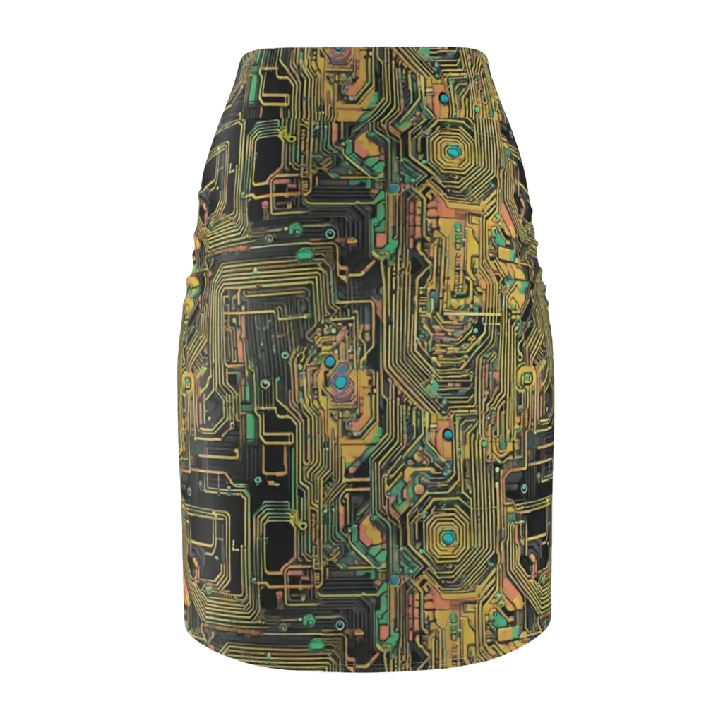 Copper Synapse on Pencil Skirt — Back