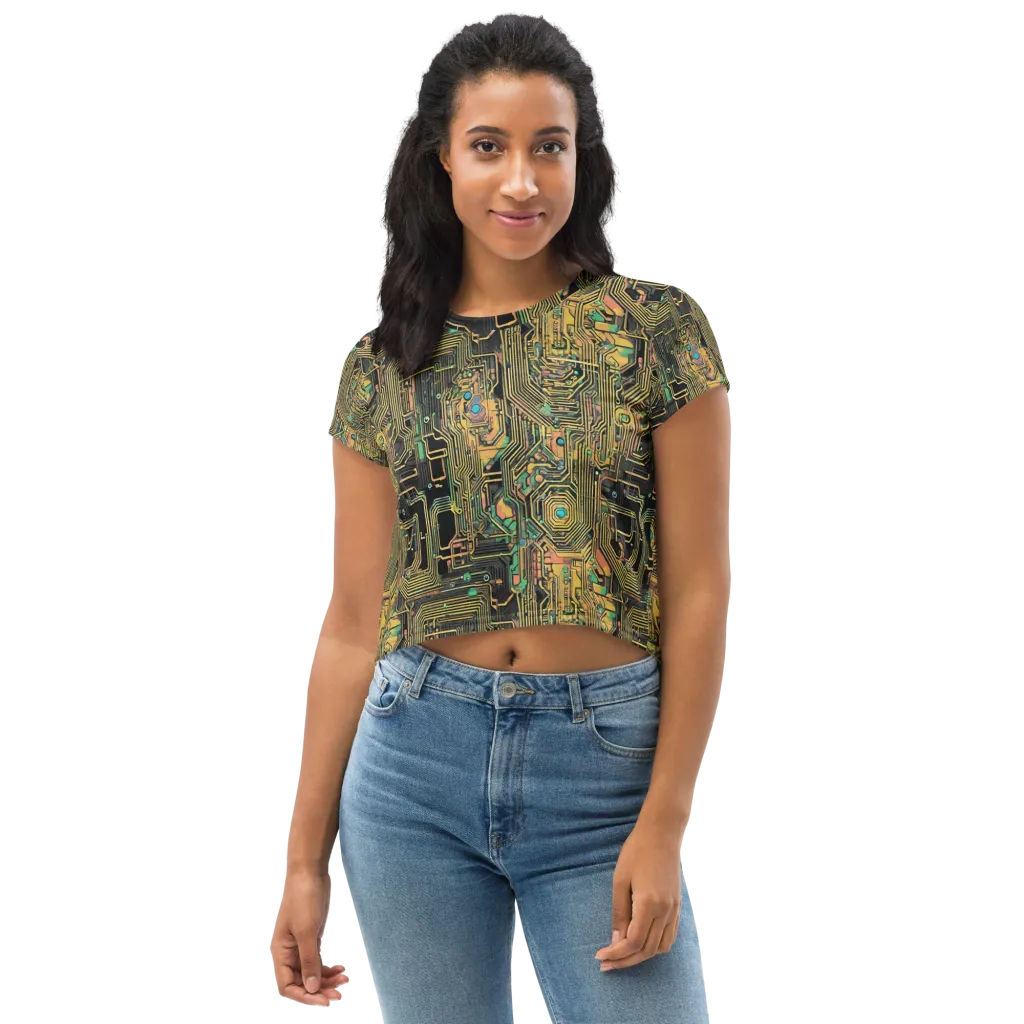 Copper Synapse on Crop Tee — Front