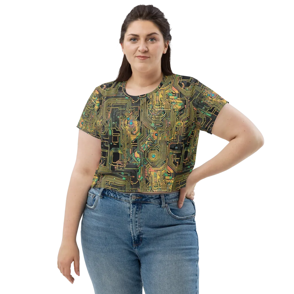 Copper Synapse on Crop Tee — Front