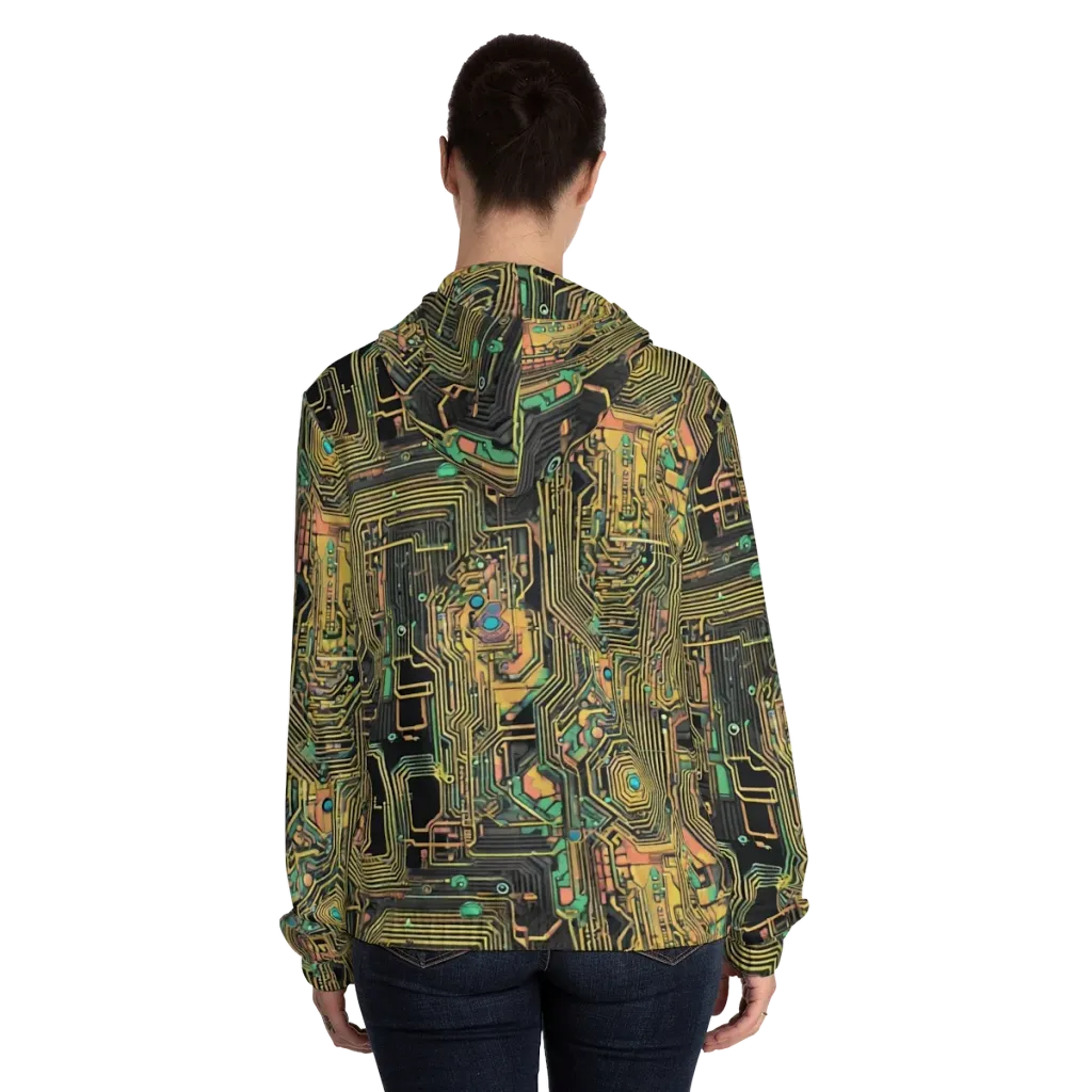 Copper Synapse on Women's Full-Zip Hoodie — Back On Person