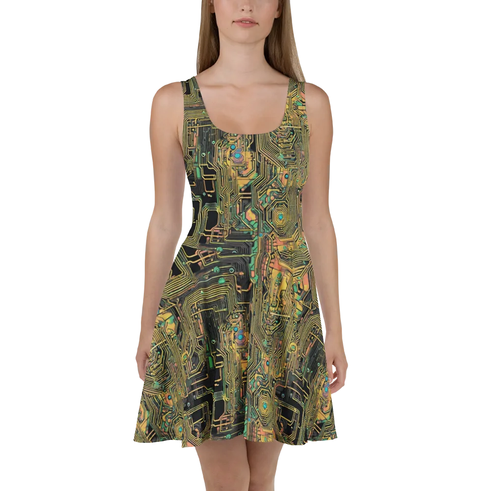 Copper Synapse on Skater Dress — Front
