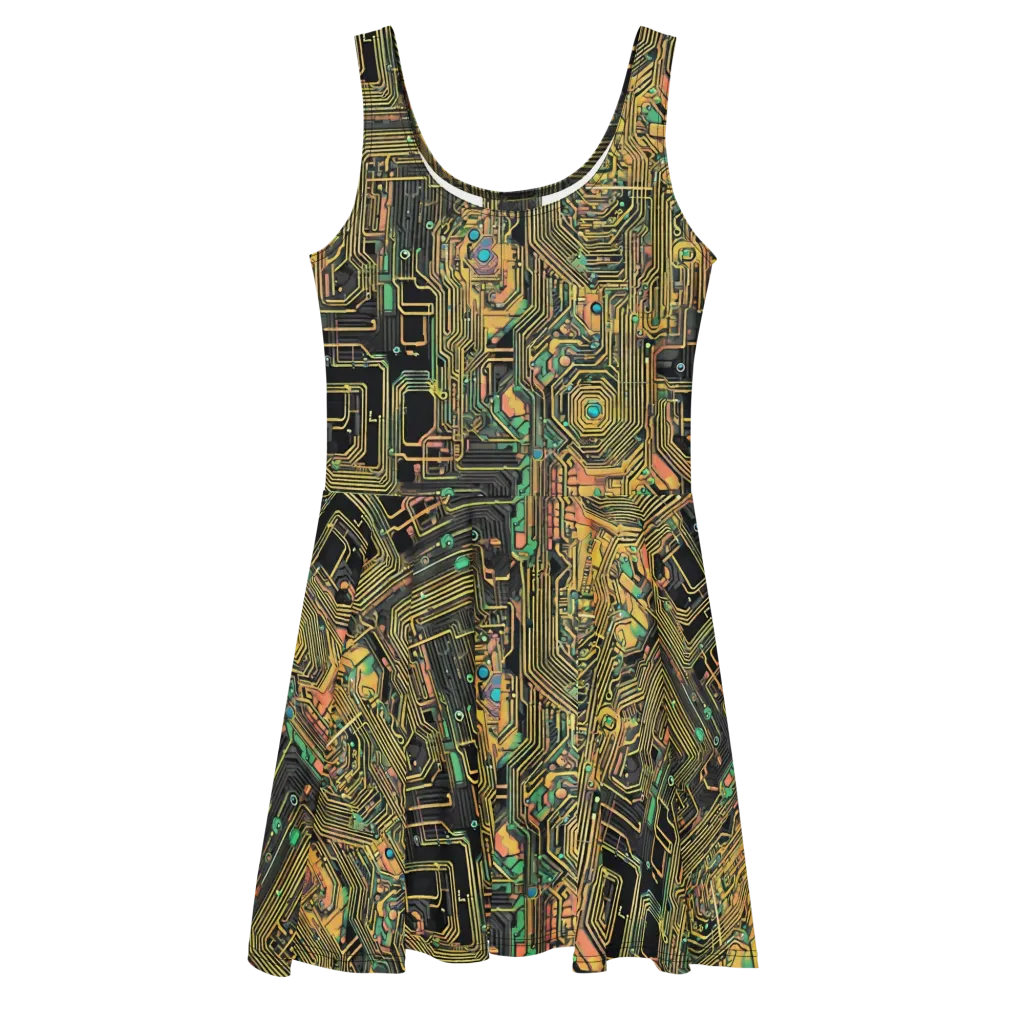 Copper Synapse on Skater Dress — Front