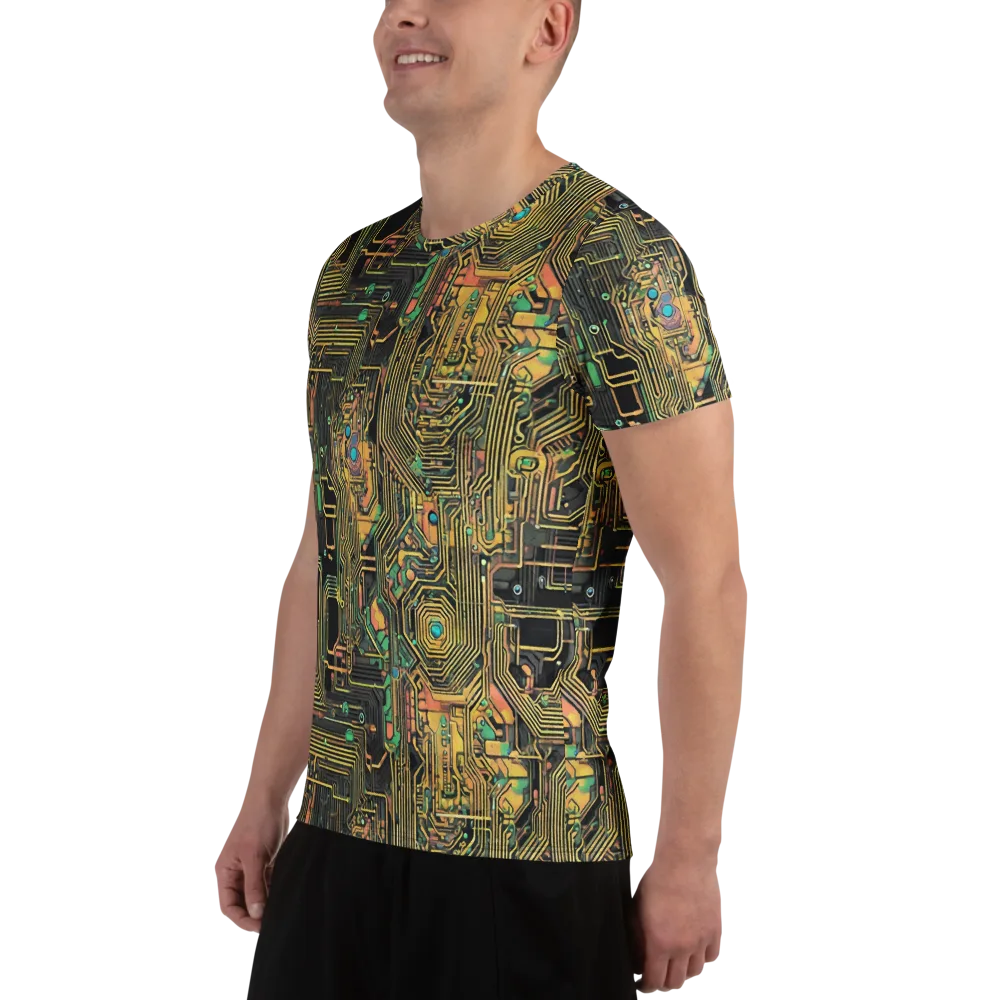 Copper Synapse on Men's Athletic T-Shirt — Left
