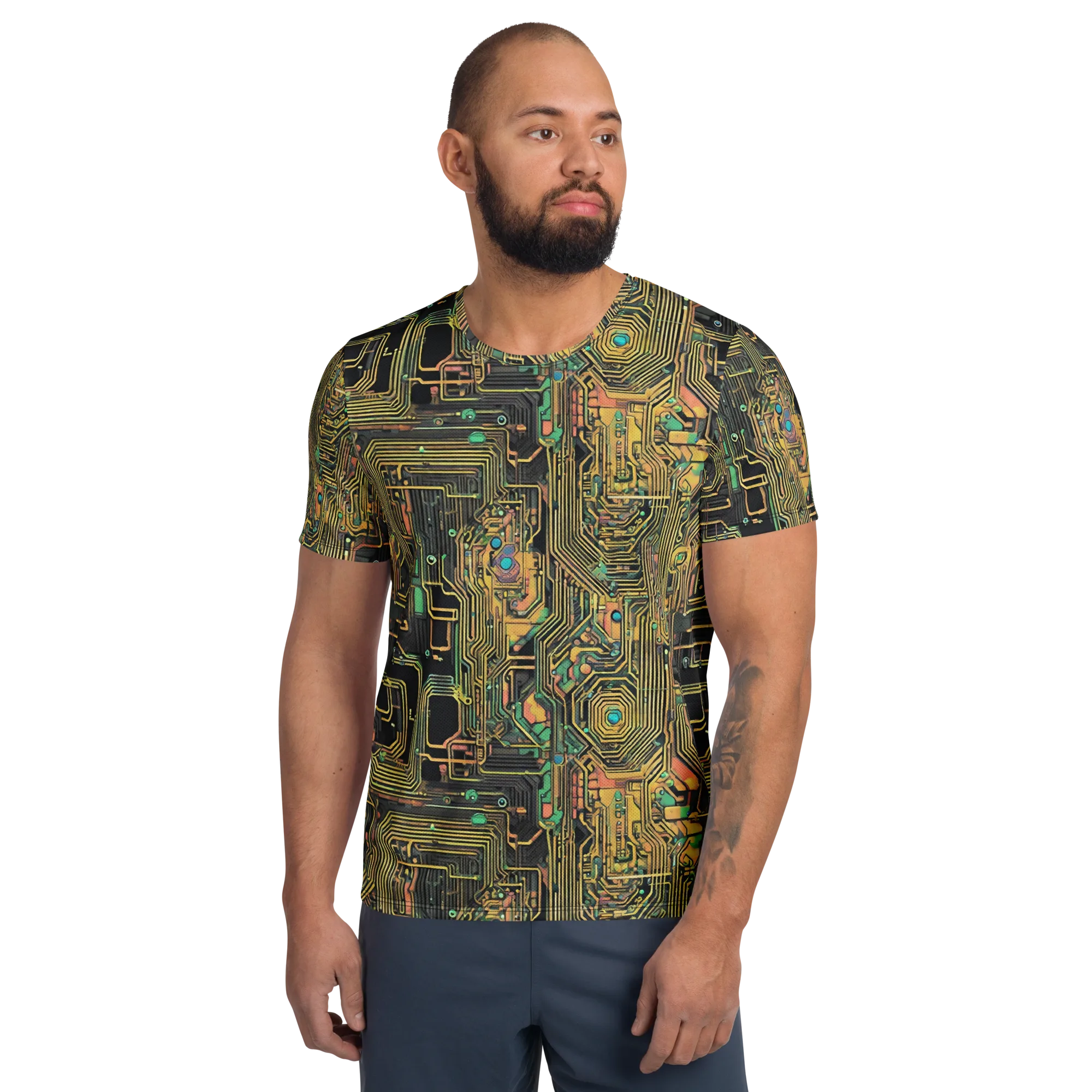 Copper Synapse on Men's Athletic T-Shirt — Front