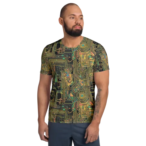 Copper Synapse on a Men's Athletic T-Shirt