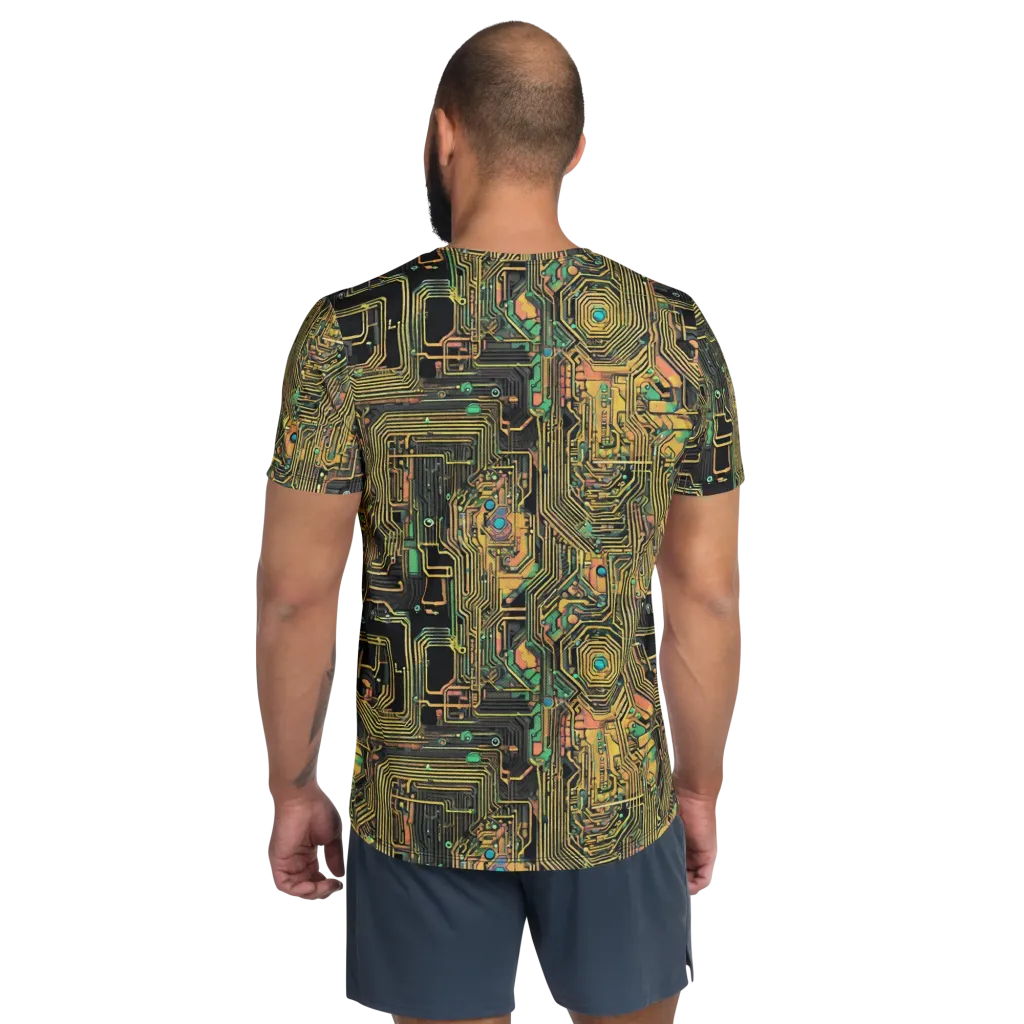 Copper Synapse on Men's Athletic T-Shirt — Back