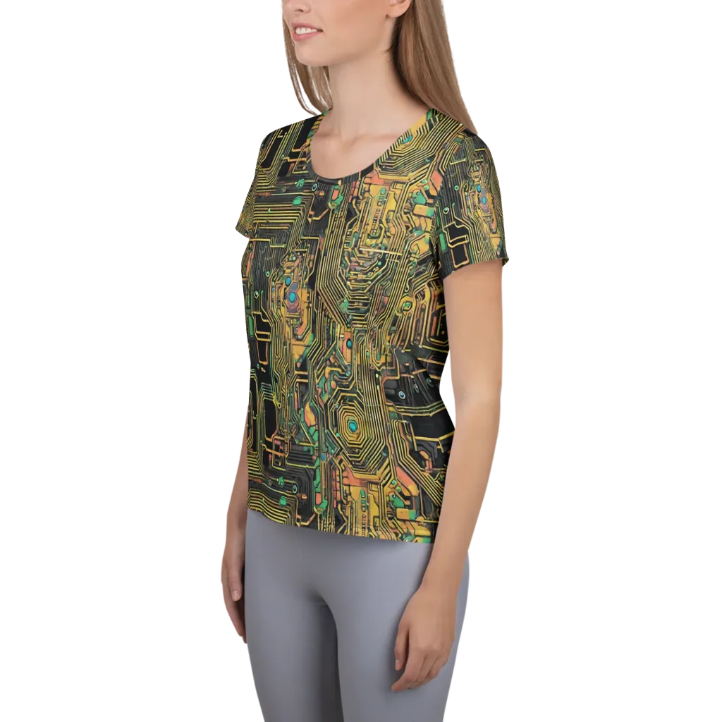 Copper Synapse on Women's Athletic T-Shirt — Left