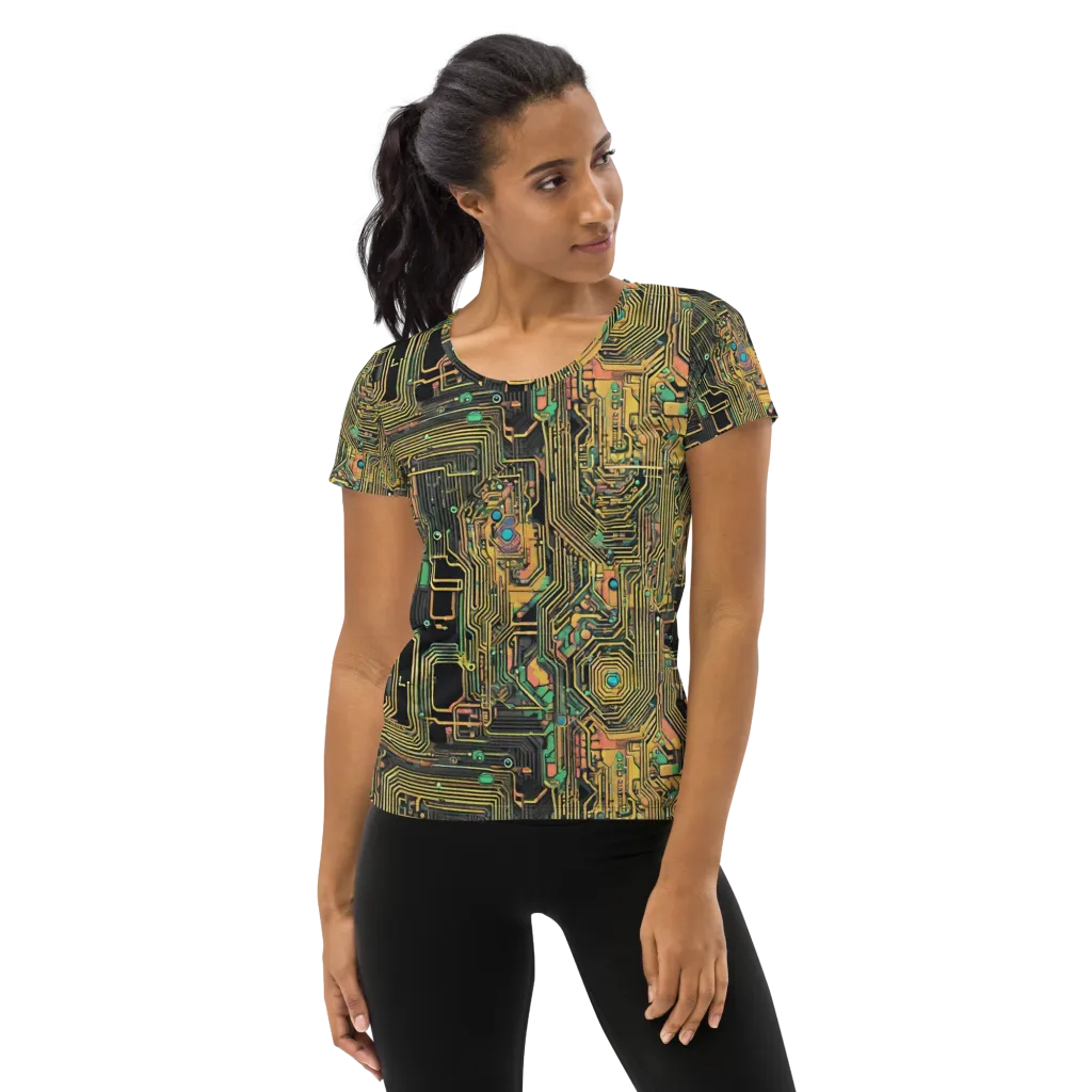Copper Synapse on Women's Athletic T-Shirt — Front