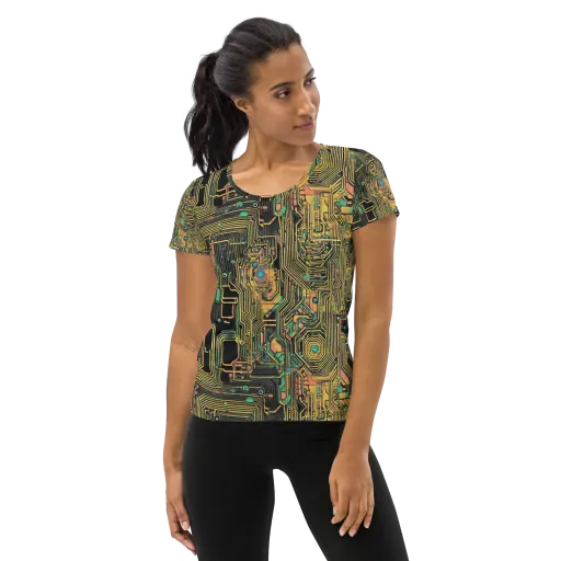Copper Synapse on a Women's Athletic T-Shirt