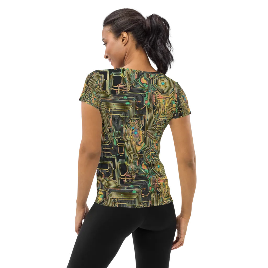Copper Synapse on Women's Athletic T-Shirt — Back