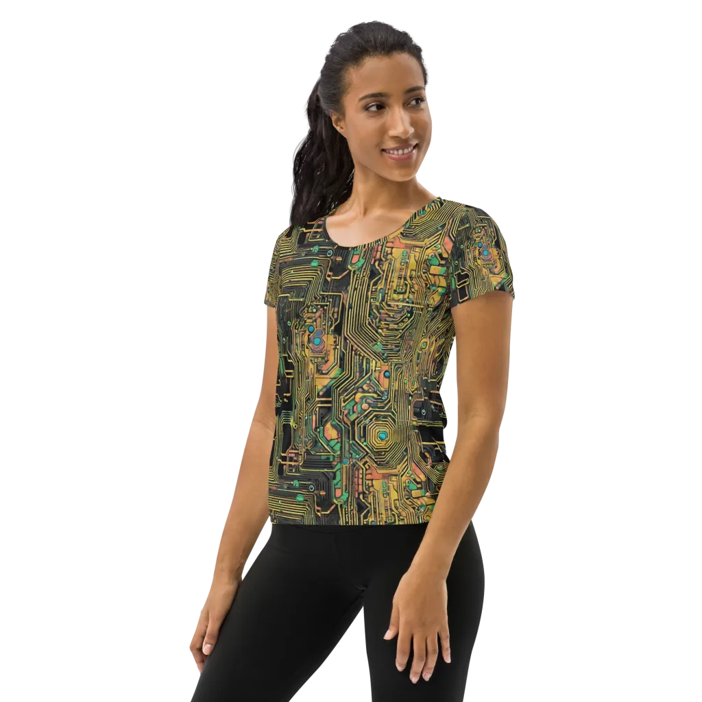 Copper Synapse on Women's Athletic T-Shirt — Left