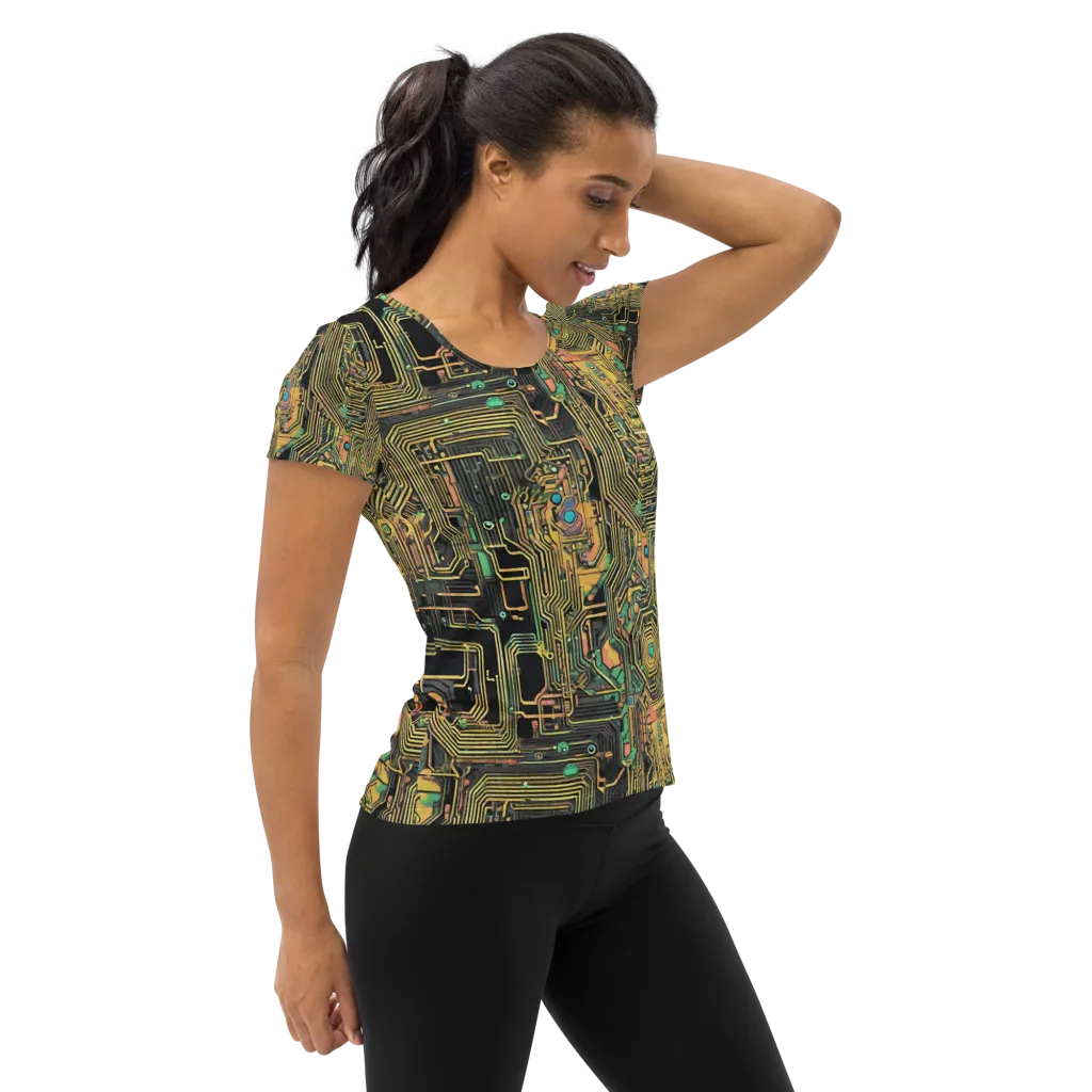 Copper Synapse on Women's Athletic T-Shirt — Right