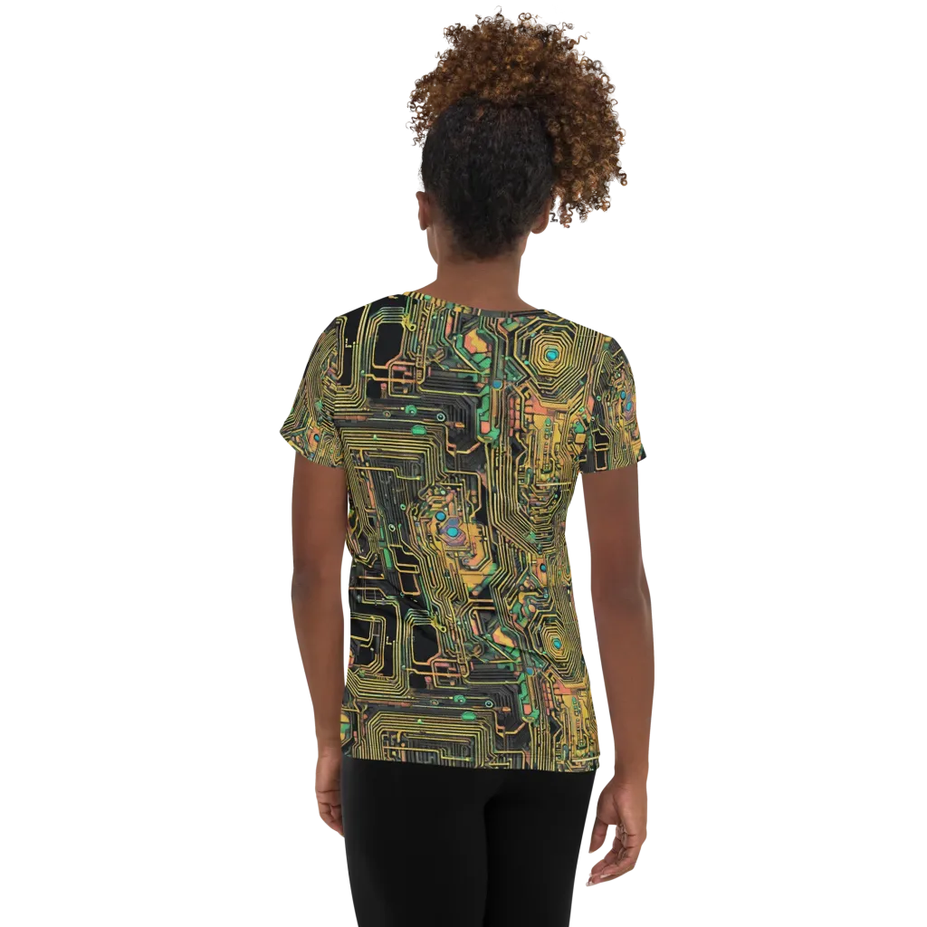 Copper Synapse on Women's Athletic T-Shirt — Back