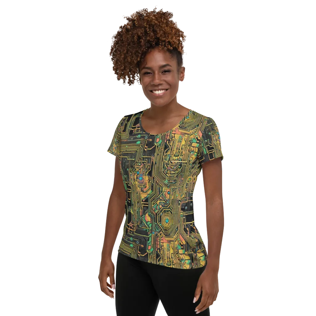 Copper Synapse on Women's Athletic T-Shirt — Left