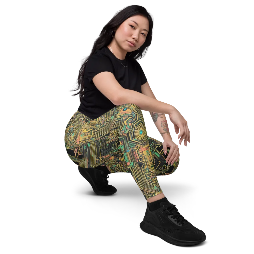 Copper Synapse on Leggings with Pockets — Right Front