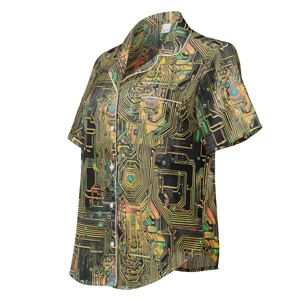 Copper Synapse on Women's Short Sleeve Pajama Top — Left Front