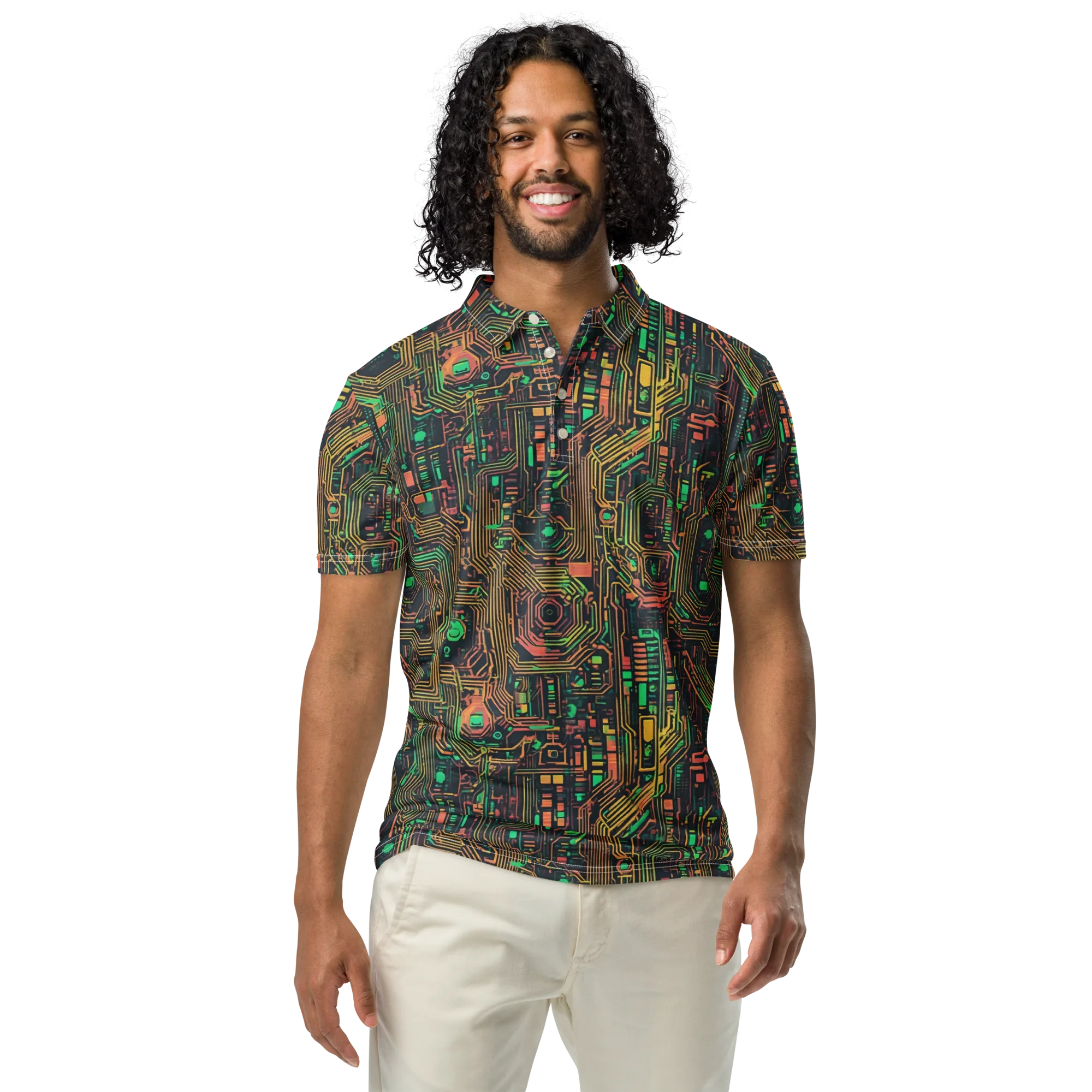 Copper Logic on Men's Slim Fit Polo Shirt — Front