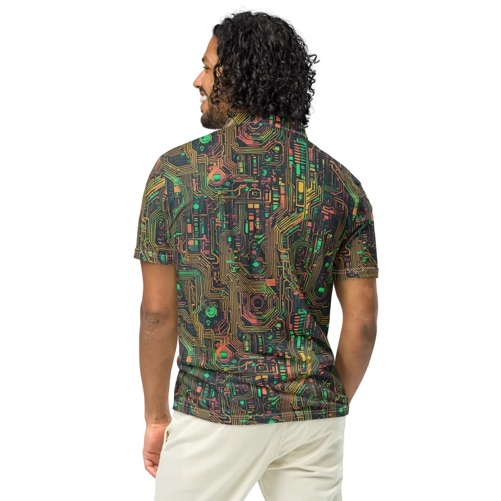 Copper Logic on Men's Slim Fit Polo Shirt — Back