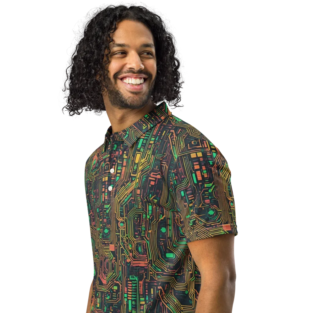 Copper Logic on Men's Slim Fit Polo Shirt — Left Front
