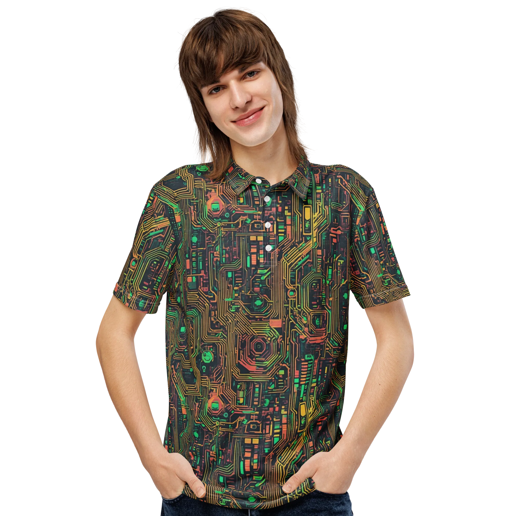 Copper Logic on Men's Slim Fit Polo Shirt — Front