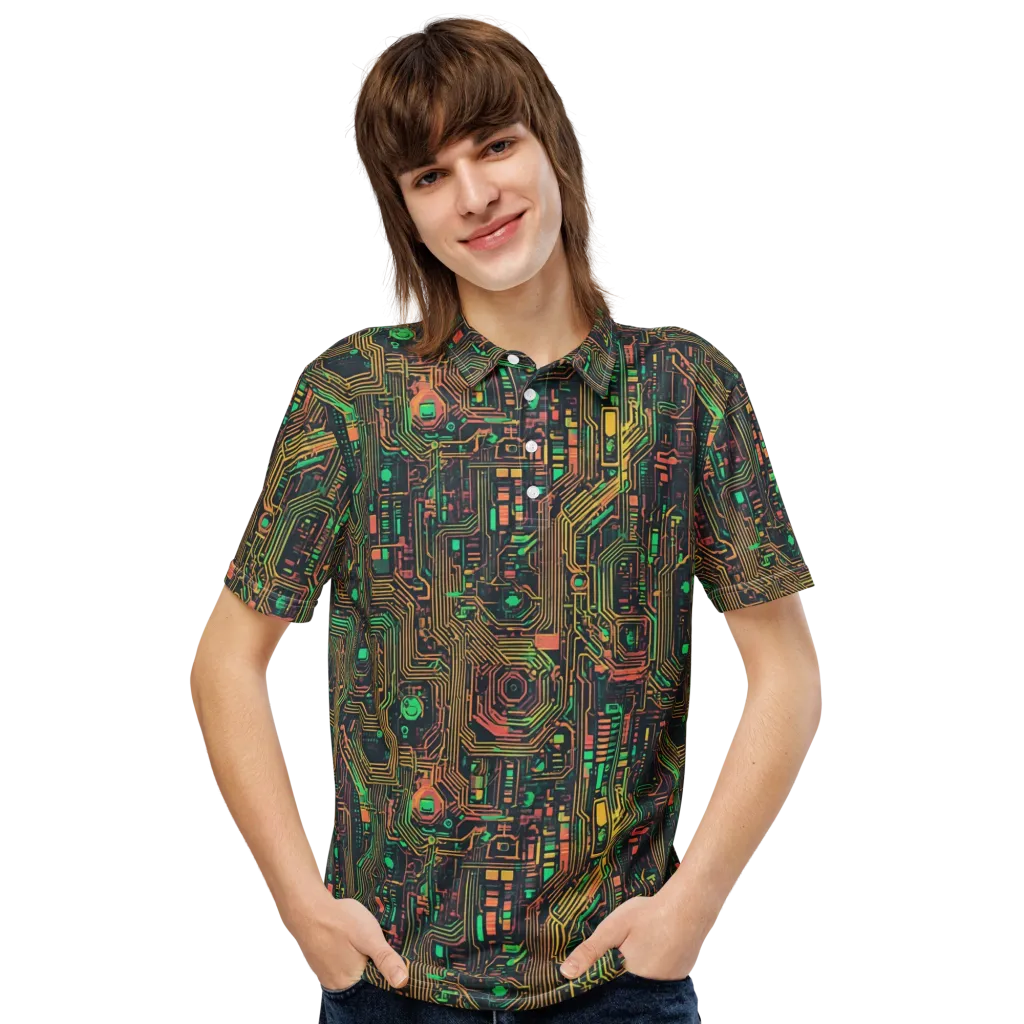 Copper Logic on Men's Slim Fit Polo Shirt — Front