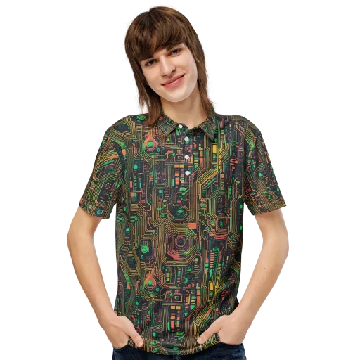 Copper Logic on a Men's Slim Fit Polo Shirt