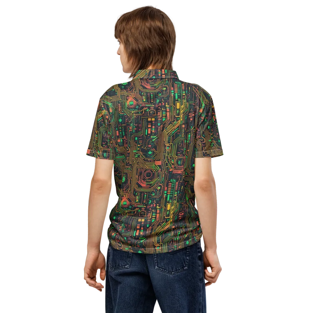 Copper Logic on Men's Slim Fit Polo Shirt — Back