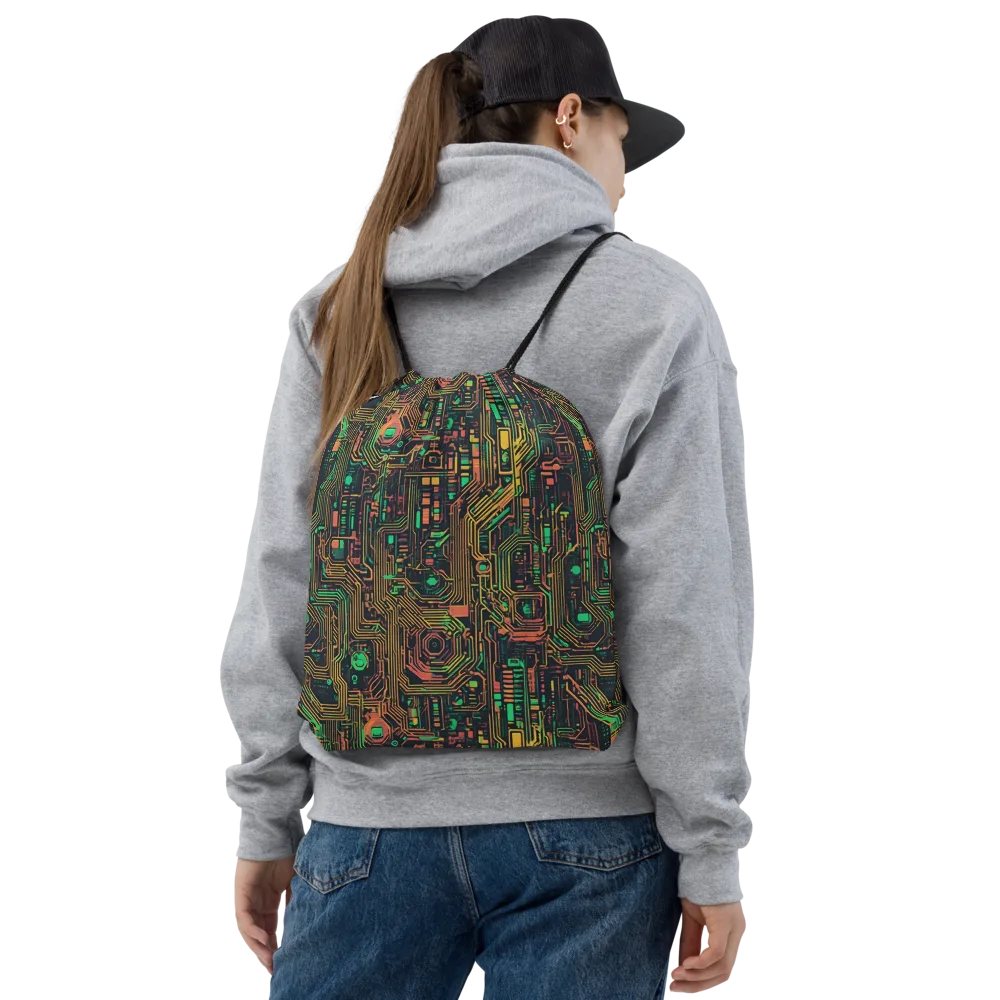 Copper Logic on Drawstring Bag — Front