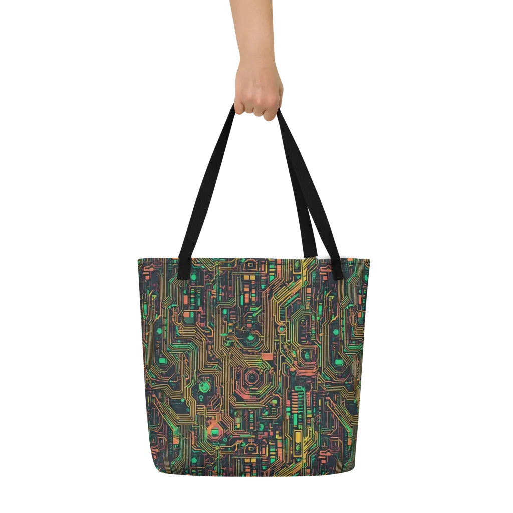 Copper Logic on Large Tote Bag W/ Pocket — Front