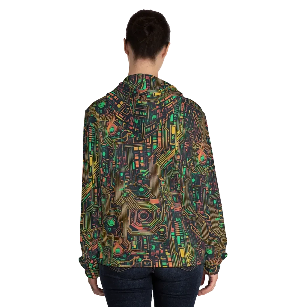 Copper Logic on Women's Full-Zip Hoodie — Back On Person