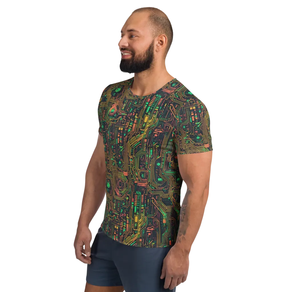 Copper Logic on Men's Athletic T-Shirt — Left
