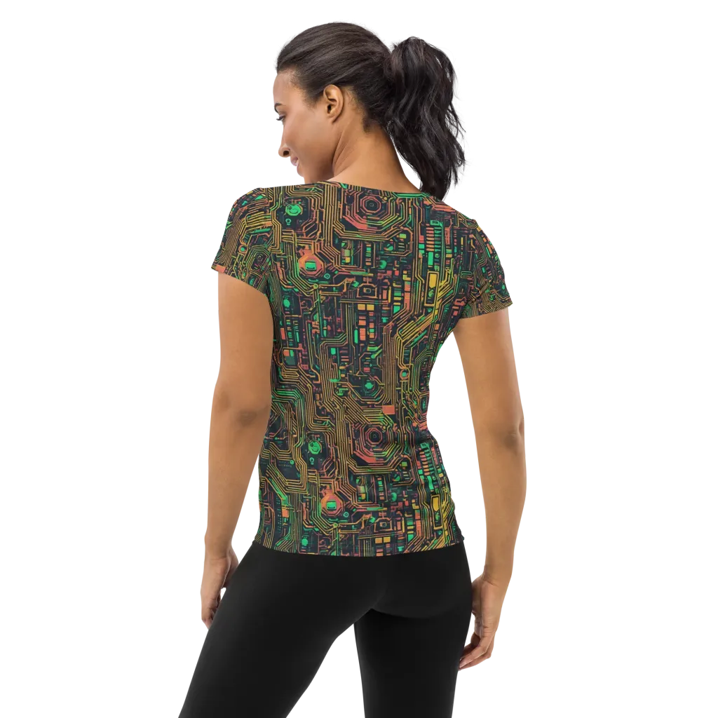 Copper Logic on Women's Athletic T-Shirt — Back