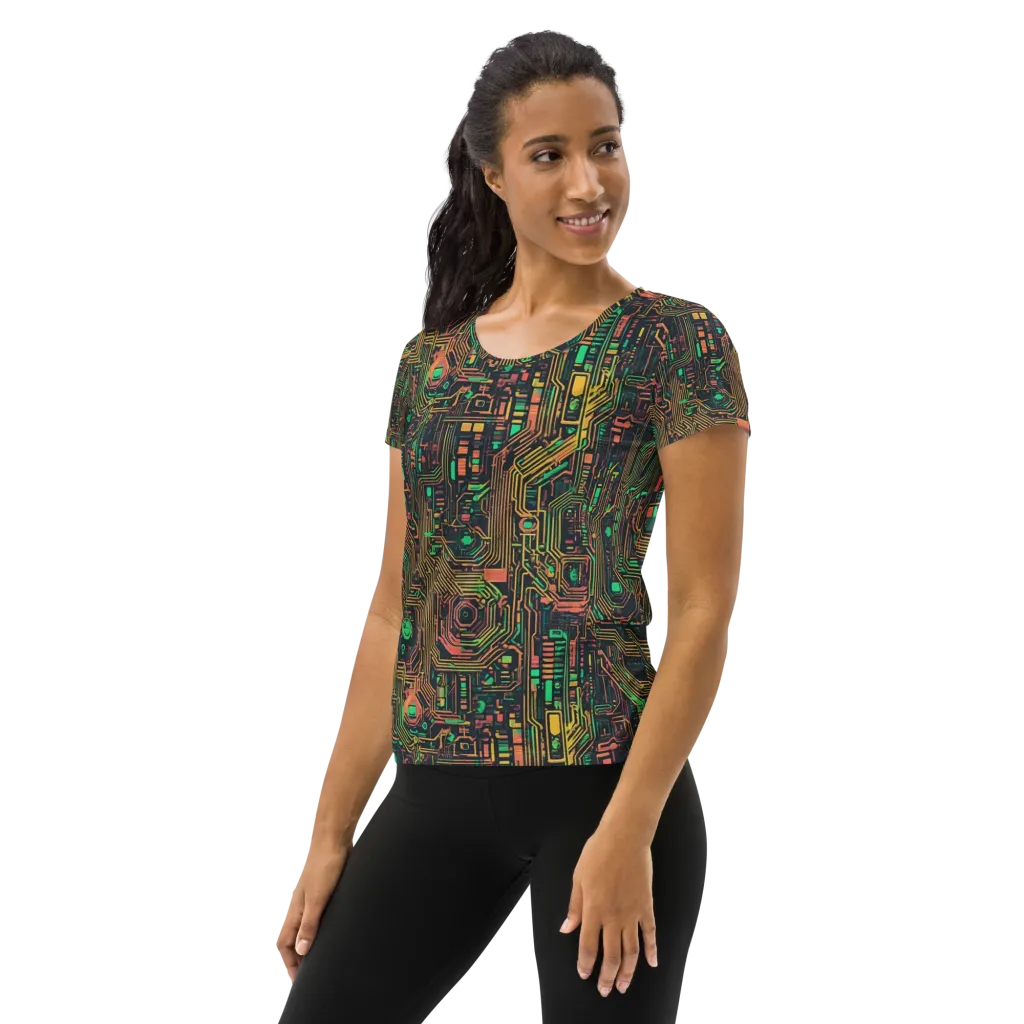 Copper Logic on Women's Athletic T-Shirt — Left