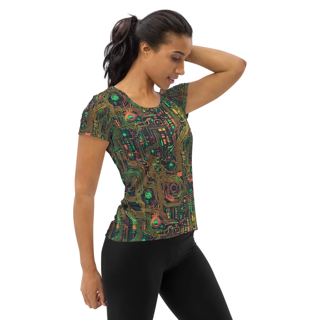 Copper Logic on Women's Athletic T-Shirt — Right