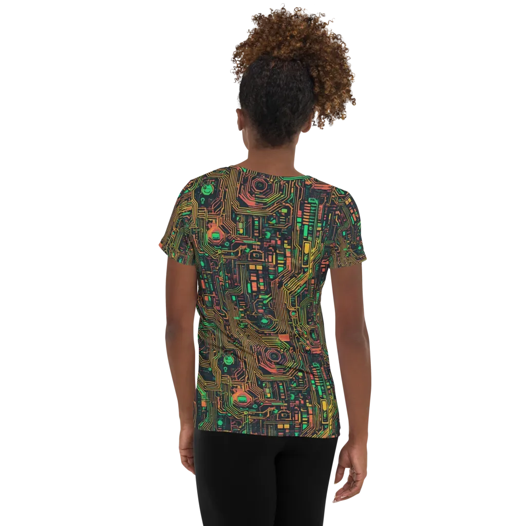 Copper Logic on Women's Athletic T-Shirt — Back