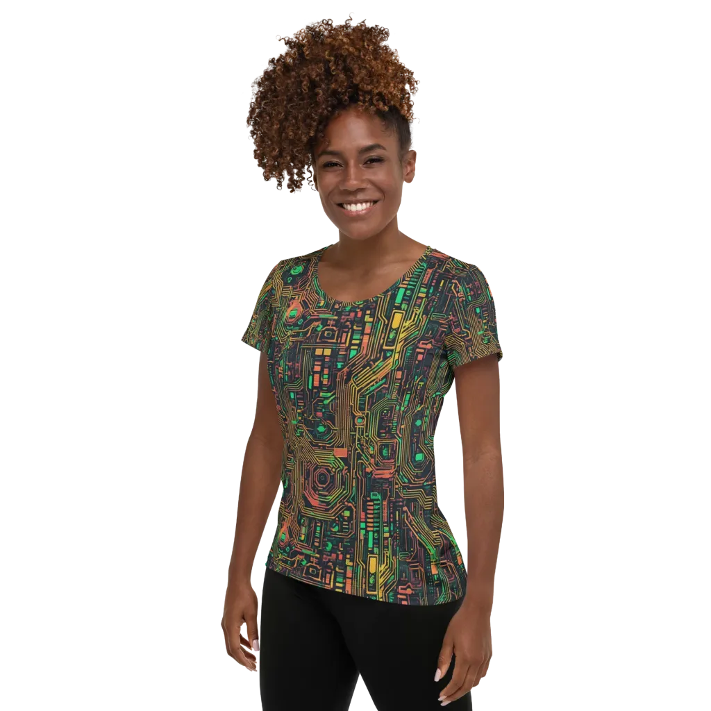 Copper Logic on Women's Athletic T-Shirt — Left