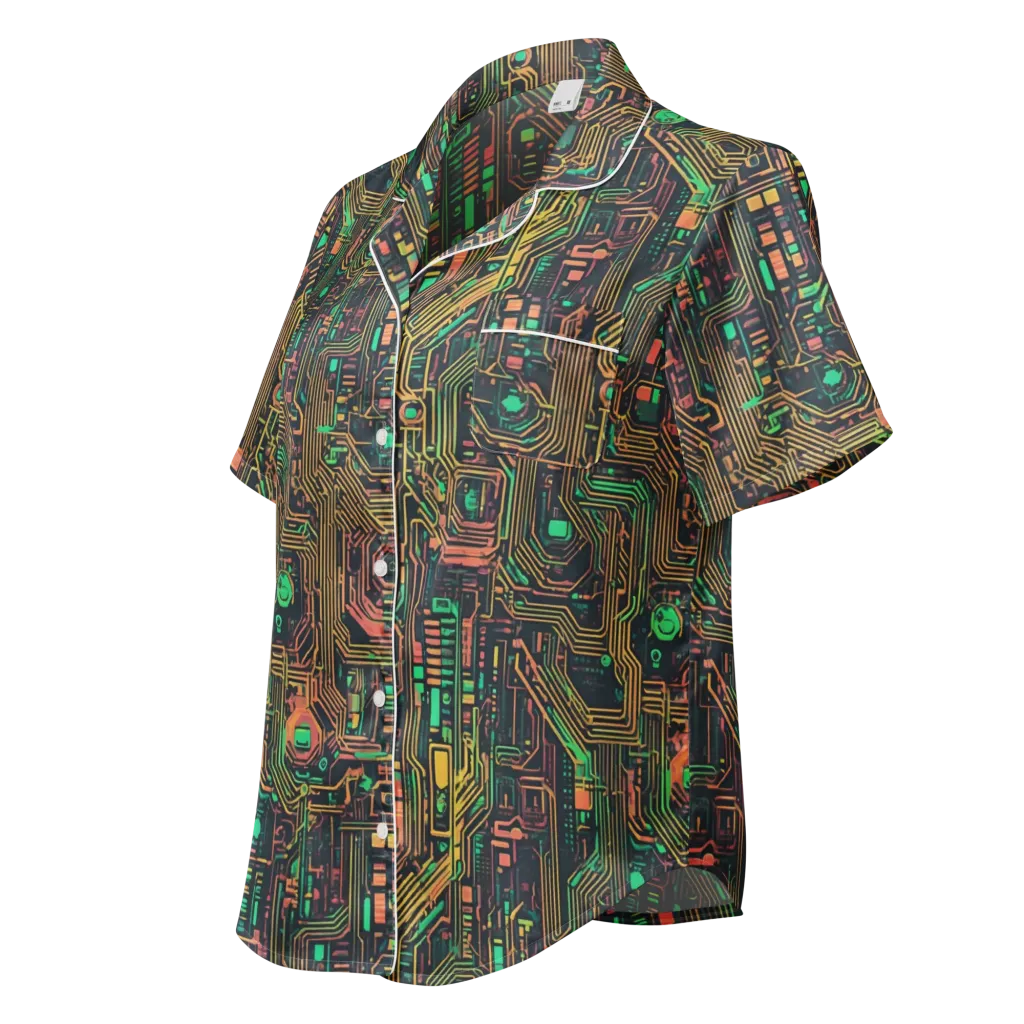 Copper Logic on Women's Short Sleeve Pajama Top — Left Front