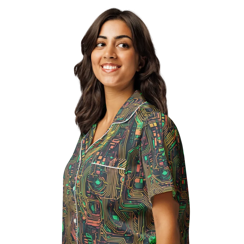 Copper Logic on Women's Short Sleeve Pajama Top — Left Front