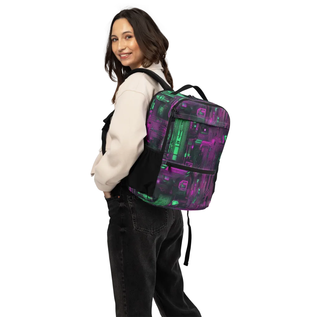 Synthwave Circuit on Utility Backpack — Back
