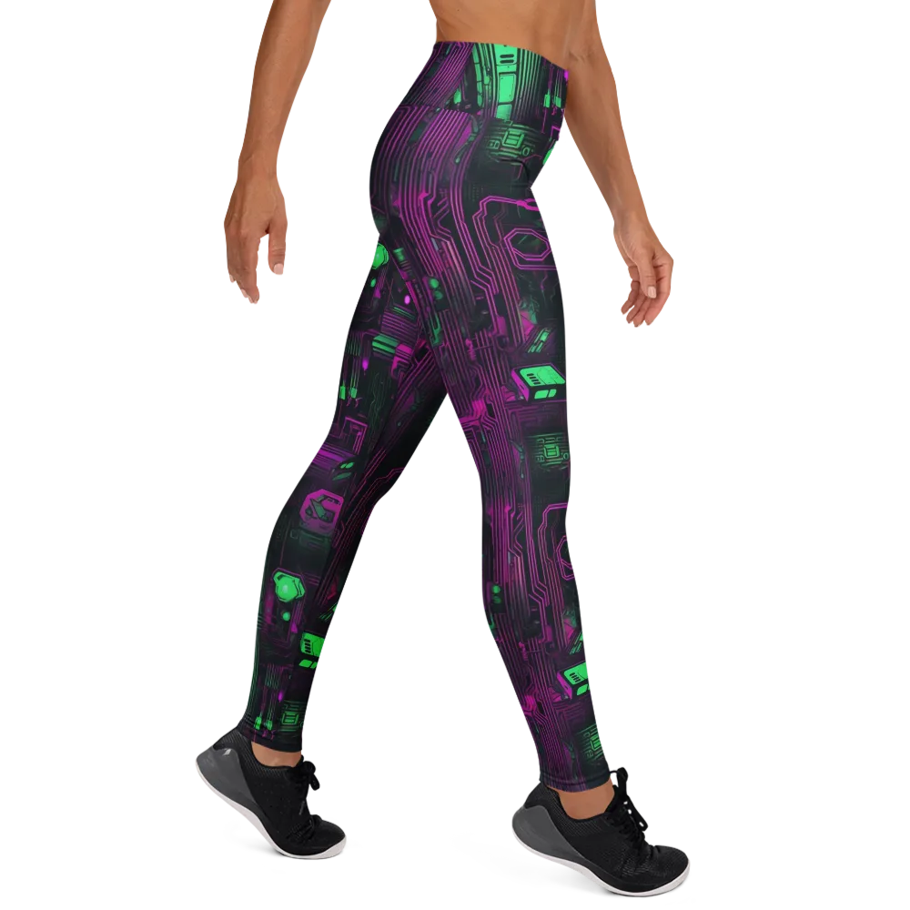 Synthwave Circuit on Yoga Leggings — Right