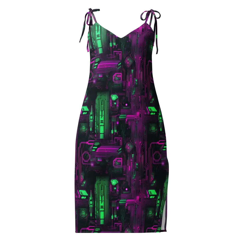 Synthwave Circuit on Slip Dress — Front