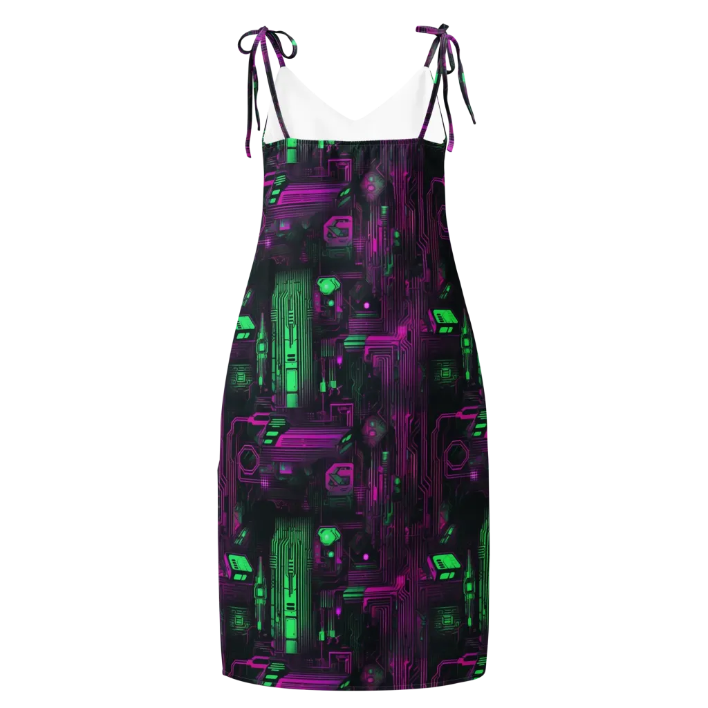 Synthwave Circuit on Slip Dress — Back