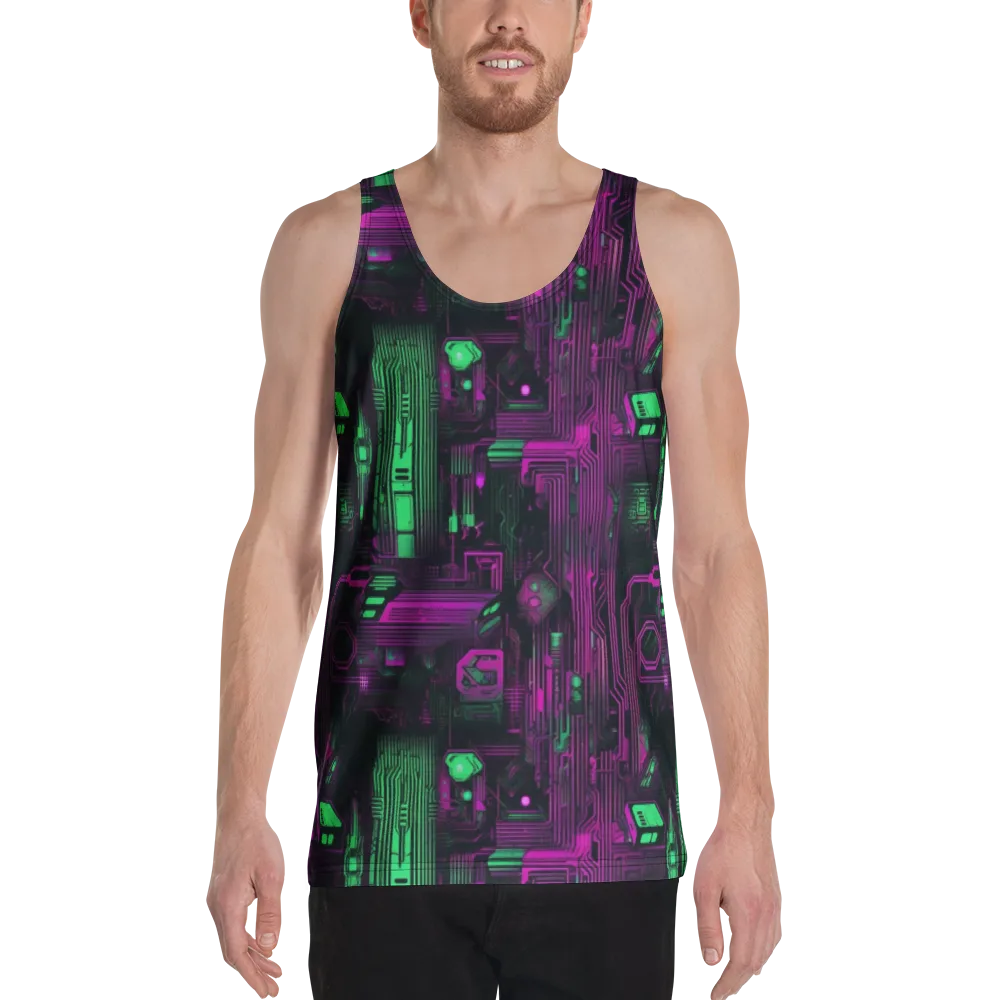 Synthwave Circuit on Men's Tank Top — Front