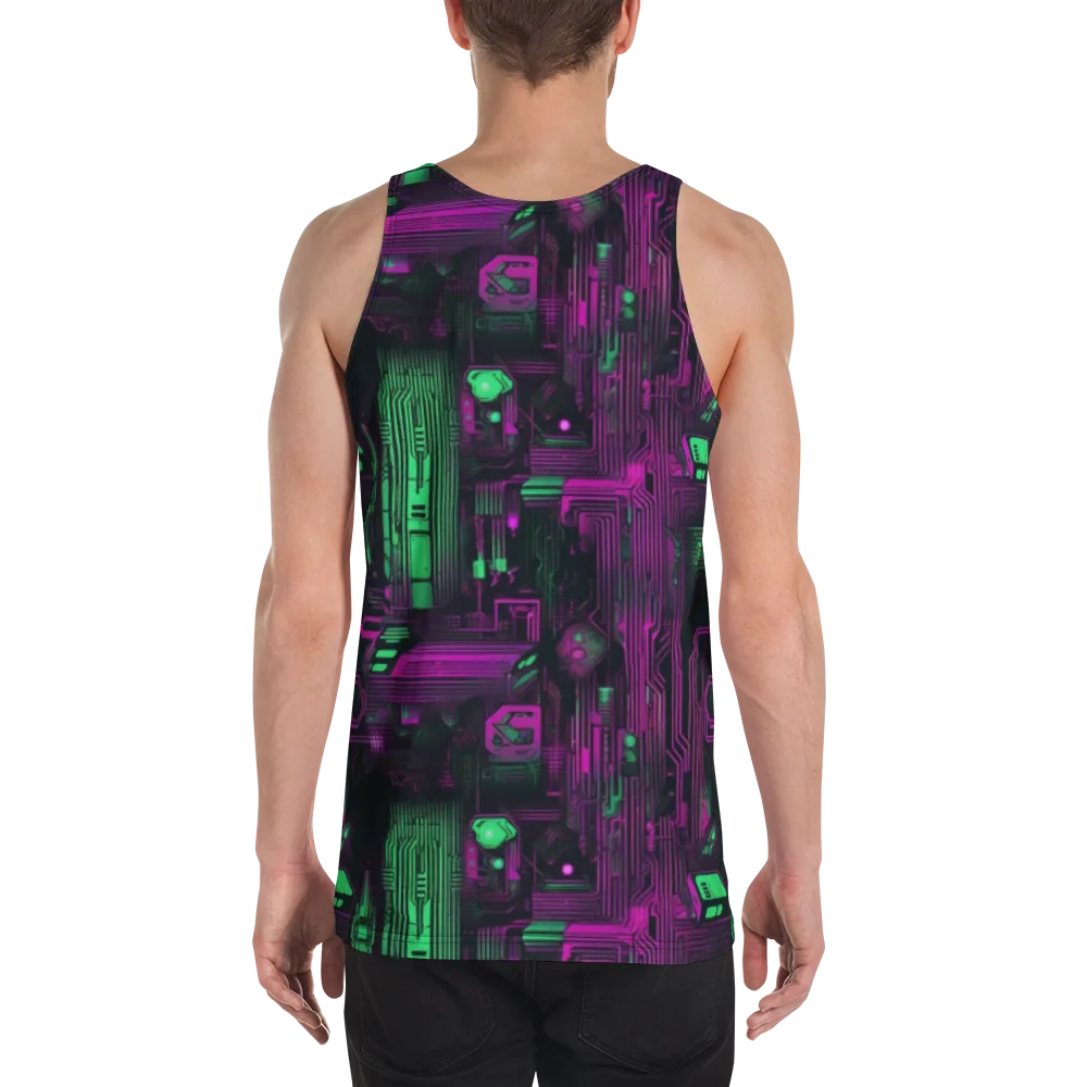 Synthwave Circuit on Men's Tank Top — Back