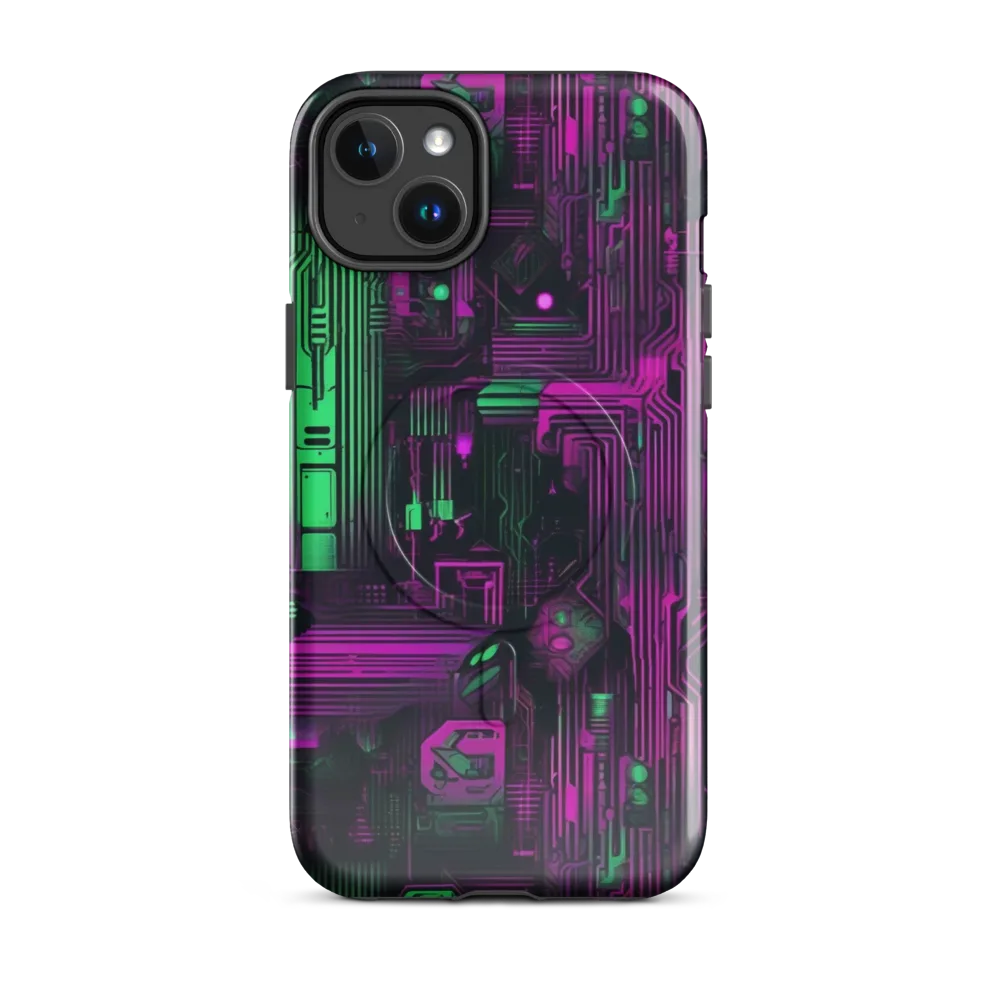 Synthwave Circuit on MagSafe Tough Case for iPhone® — Front