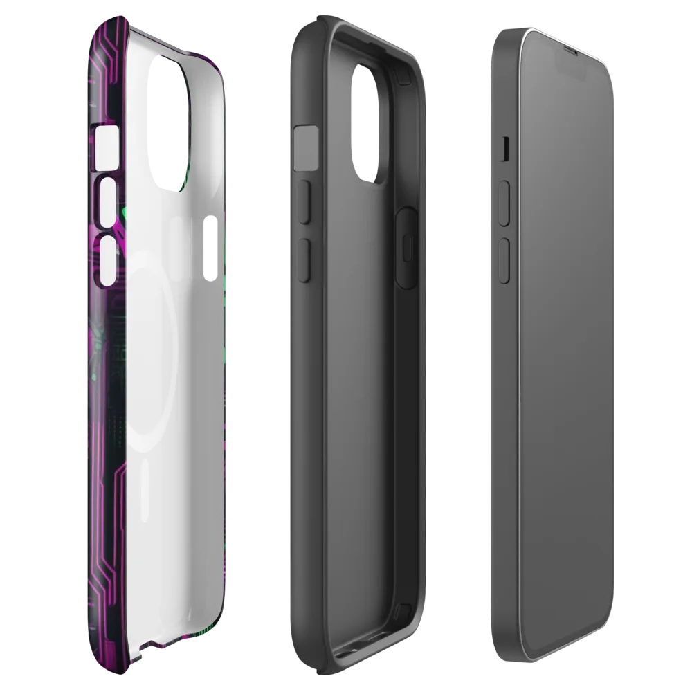 Synthwave Circuit on MagSafe Tough Case for iPhone® — Front