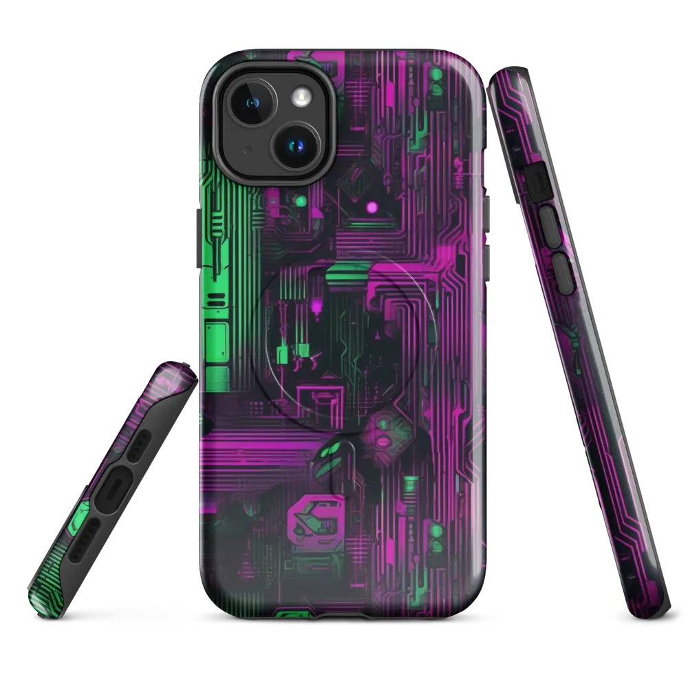 Synthwave Circuit on MagSafe Tough Case for iPhone® — Front